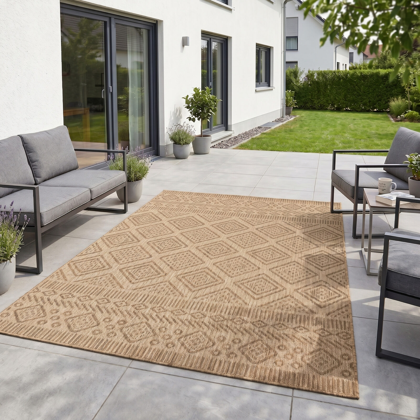 Mira Binnen- en buitenkleed Etnisch – Beige (1452)