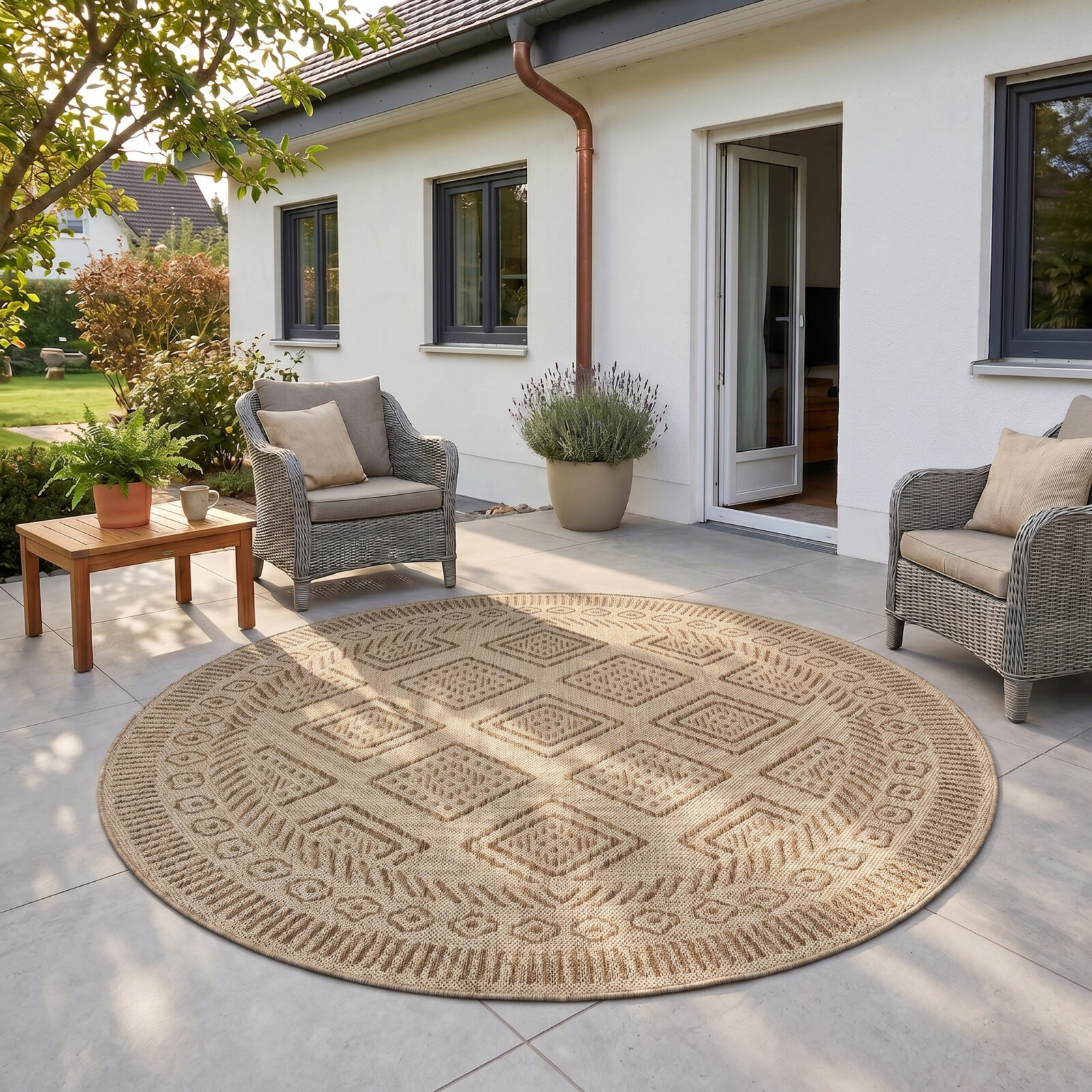 Mira Binnen- en buitenkleed Etnisch – Beige (1452)