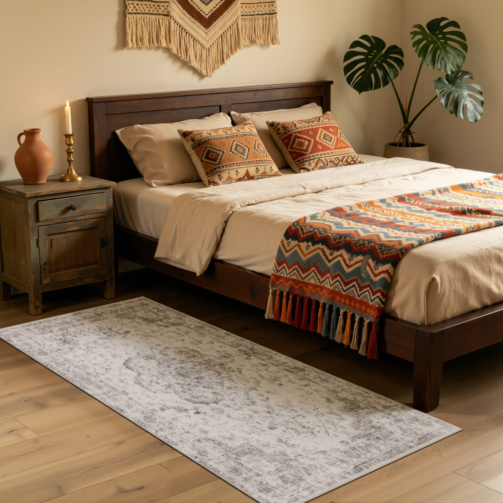Inka Wasbaar vloerkleed Vintage oosters – Beige (1141)