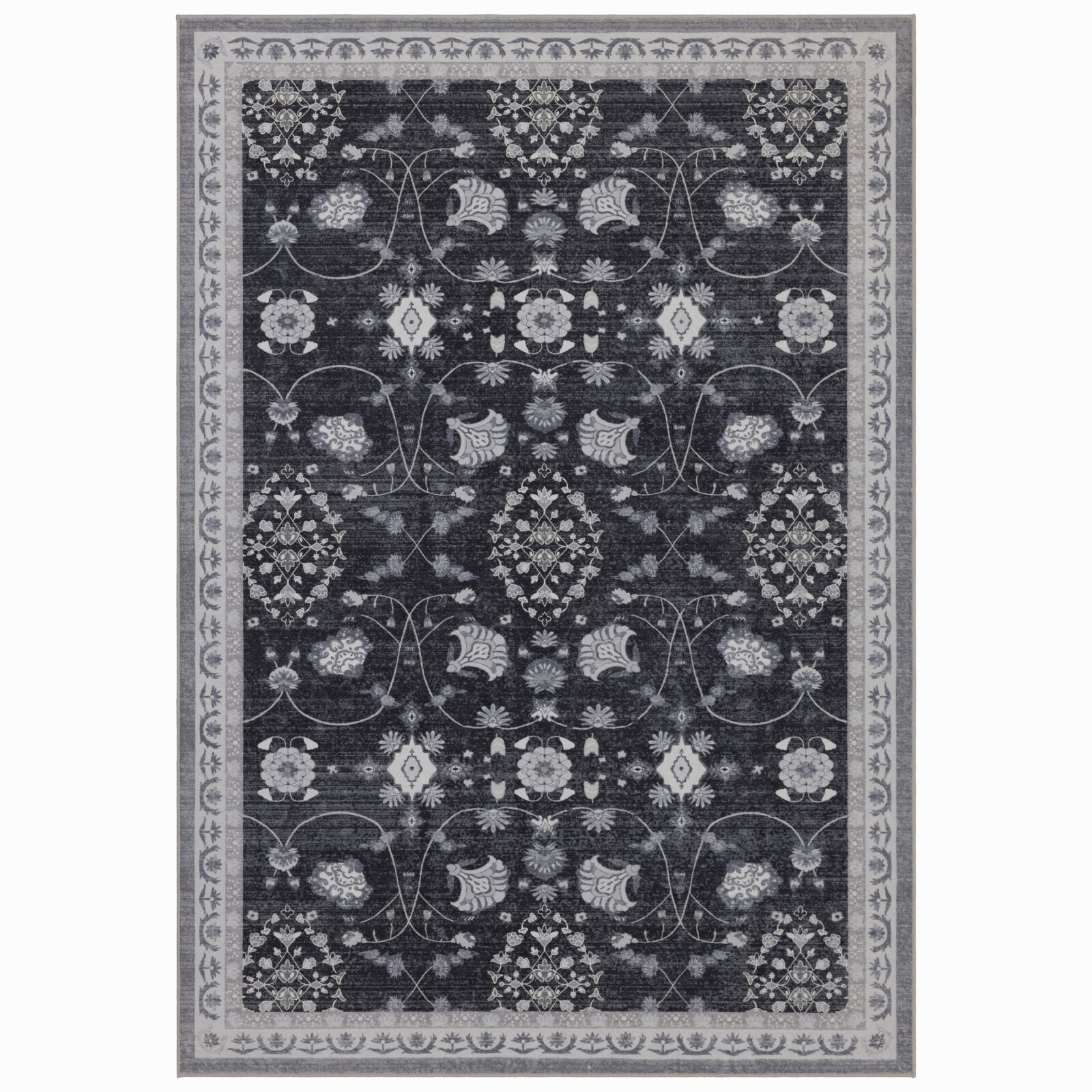 Inka Wasbaar vloerkleed Vintage oosters – Zwart (1146)