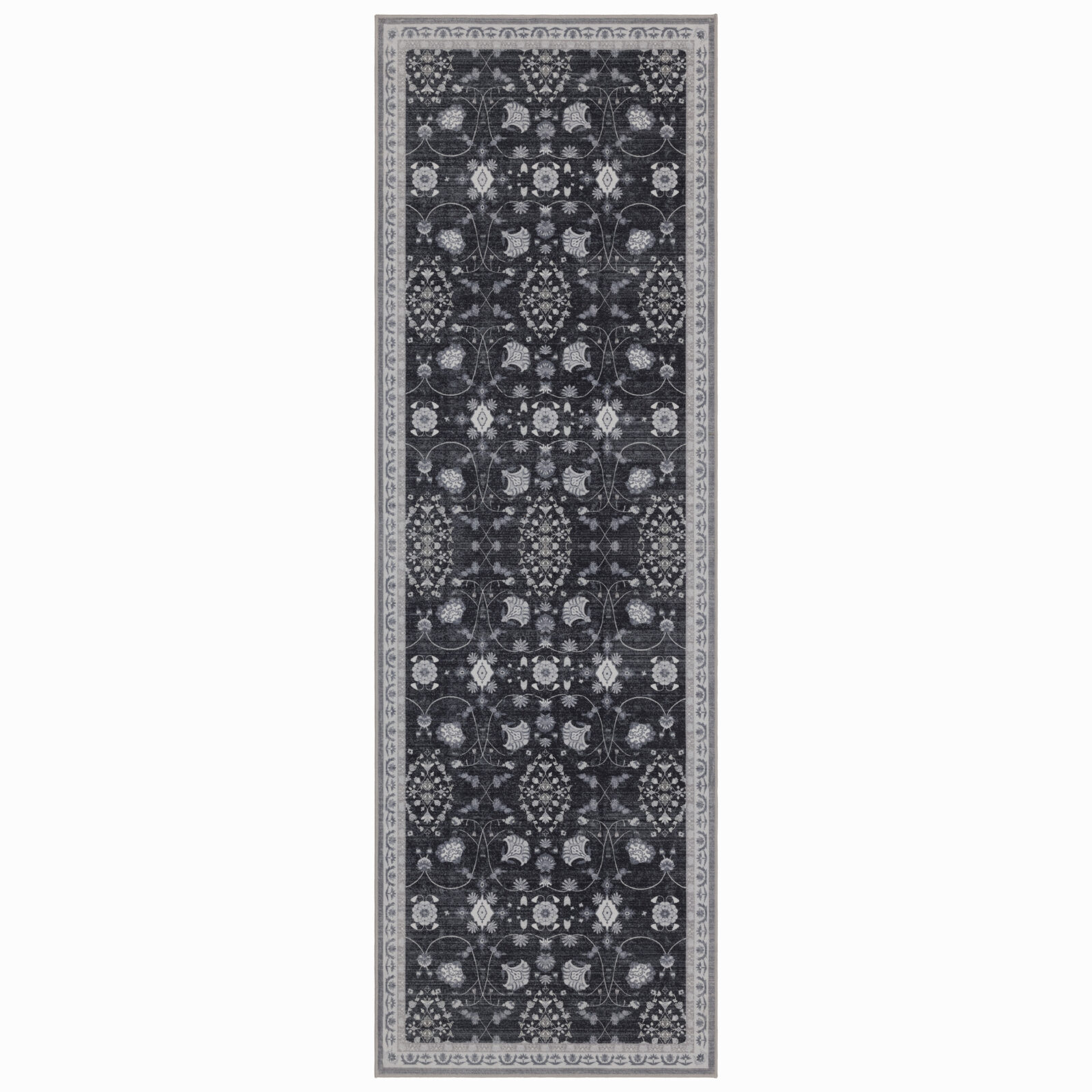 Inka Wasbaar vloerkleed Vintage oosters – Zwart (1146)
