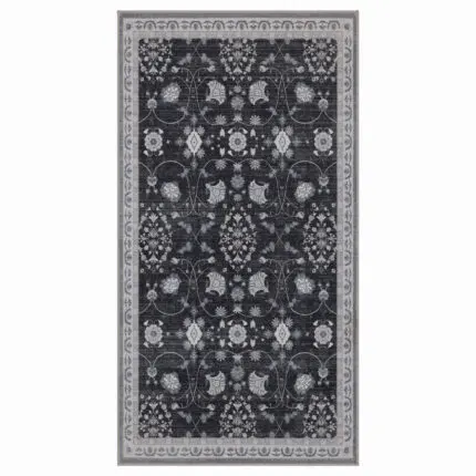 Inka Wasbaar vloerkleed Vintage oosters – Zwart (1146)