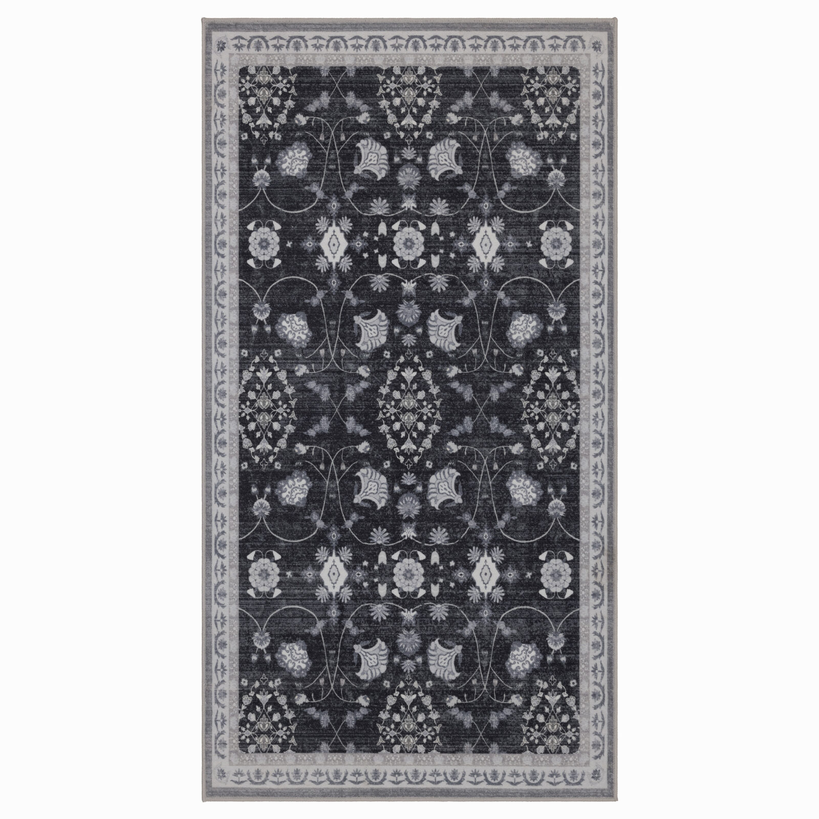 Inka Wasbaar vloerkleed Vintage oosters – Zwart (1146)