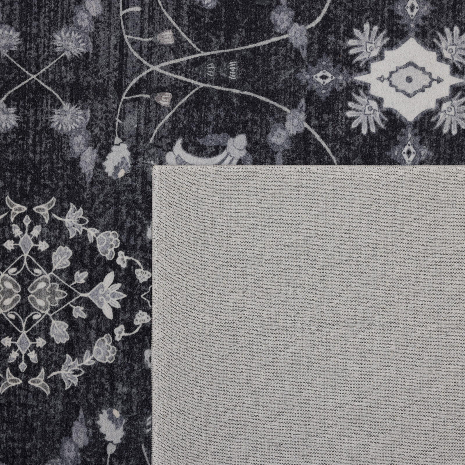 Inka Wasbaar vloerkleed Vintage oosters – Zwart (1146)