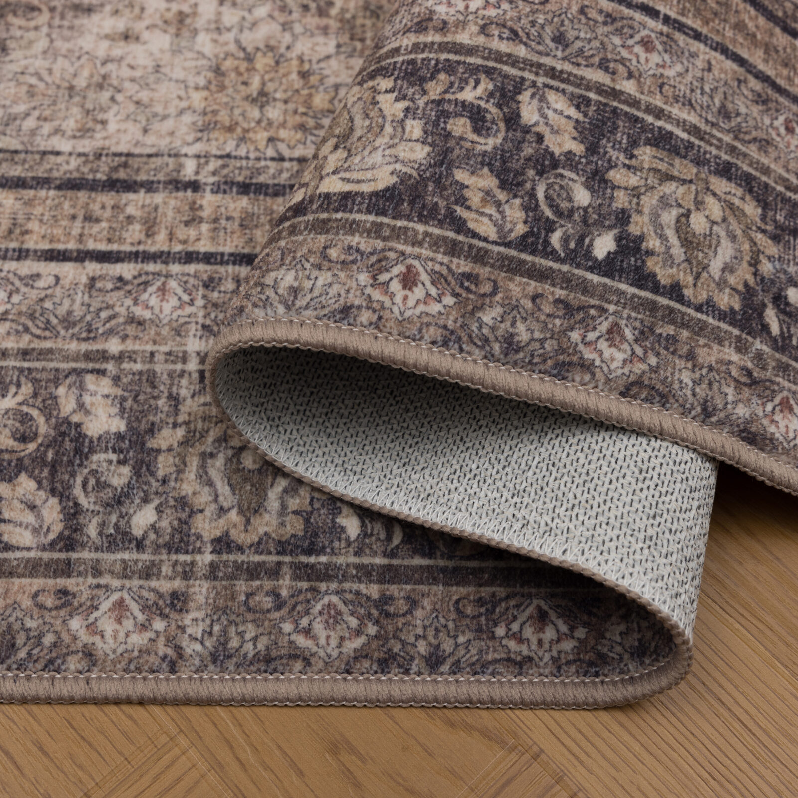 Inka Wasbaar vloerkleed Vintage oosters – Bruin (1147)